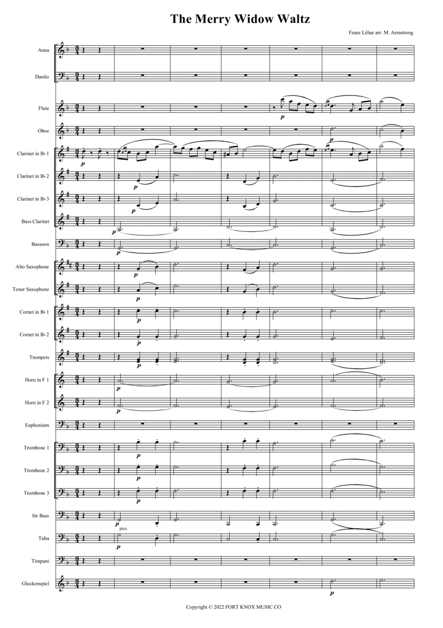 The Merry Widow Waltz Concert Band scores gallery preview page 1