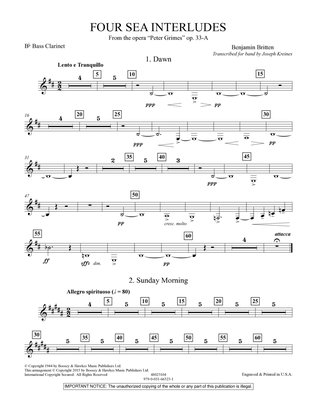 Four Sea Interludes (from the opera "Peter Grimes") - Bb Bass Clarinet