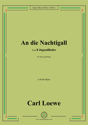 Book cover for Loewe-An die Nachtigall,in B flat Major,for Voice and Piano