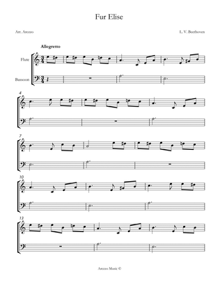 beethoven fur elise Flute and Cello sheet music