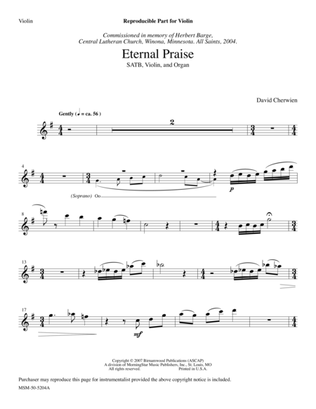 Book cover for Eternal Praise (Downloadable Violin Part)