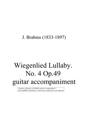 Guitar reduction of AMEB's piano accompaniment for Brahms' Wiegenlied in 'AMEB Preliminary violin'.