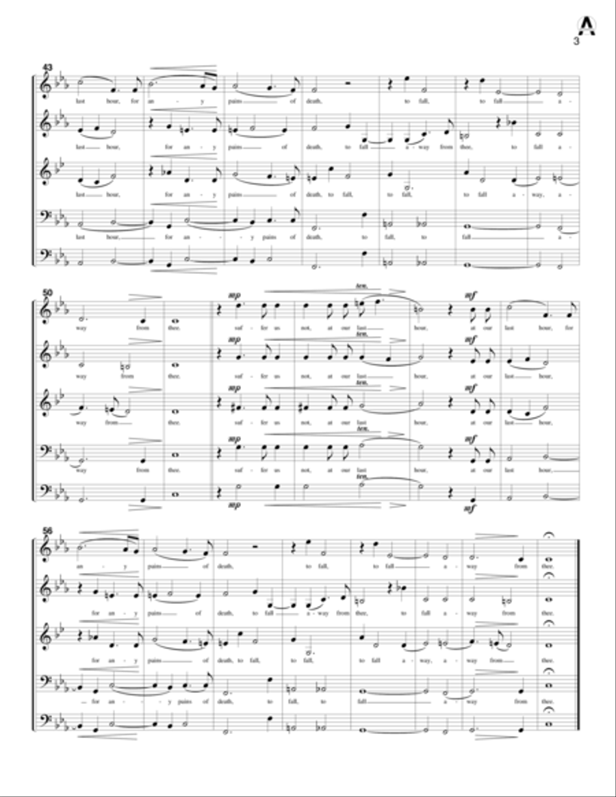 Thou knowest Lord Thou knowest Lord Brass Quintet scores gallery preview page 5