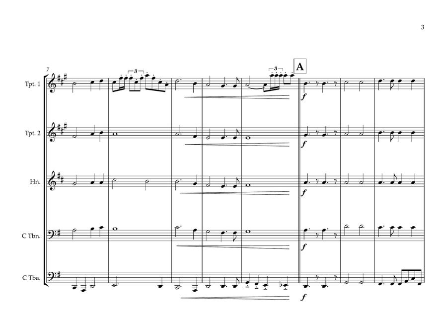 Solomon Islands National Anthem ''God Save Our Solomon Islands'' for Brass Quintet Brass Quintet scores gallery preview page 3