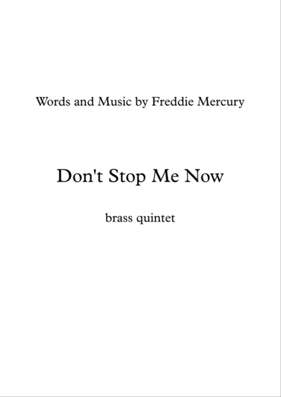 Don't Stop Me Now Brass Quintet scores gallery preview page 1