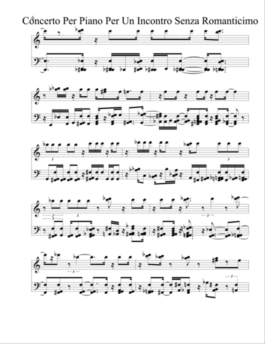 Concerto Per Piano Per Un Incontro Senza Romanticimo in C# Maggiore Piano, Vocal, Guitar scores gallery preview page 6