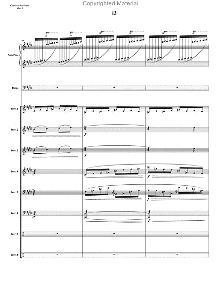 Concerto for Piano and Percussion Orchestra Percussion Ensemble scores gallery preview page 35