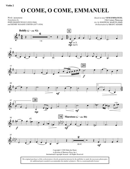 O Come, O Come, Emmanuel (from Carols For Choir And Congregation) - Violin 2