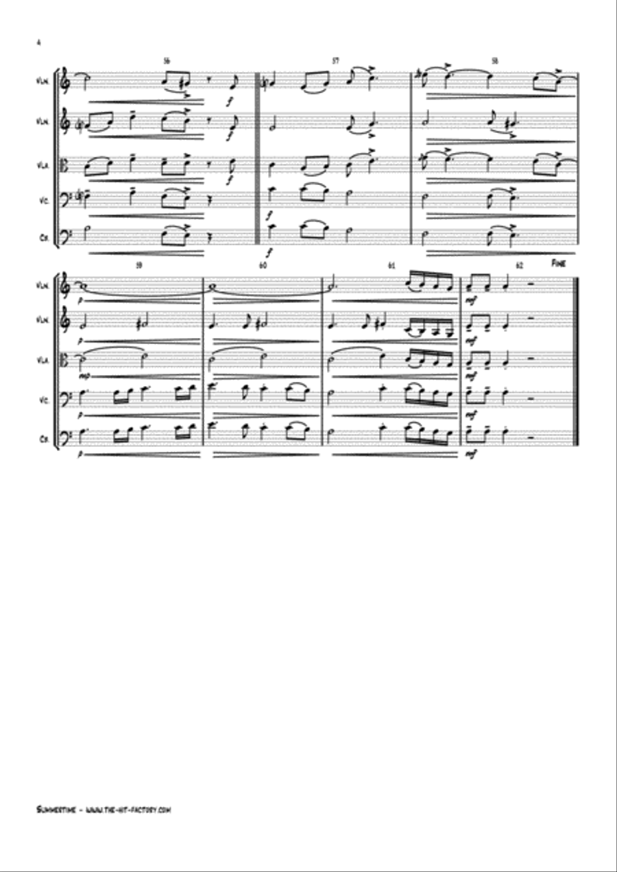 Summertime String Quartet scores gallery preview page 4