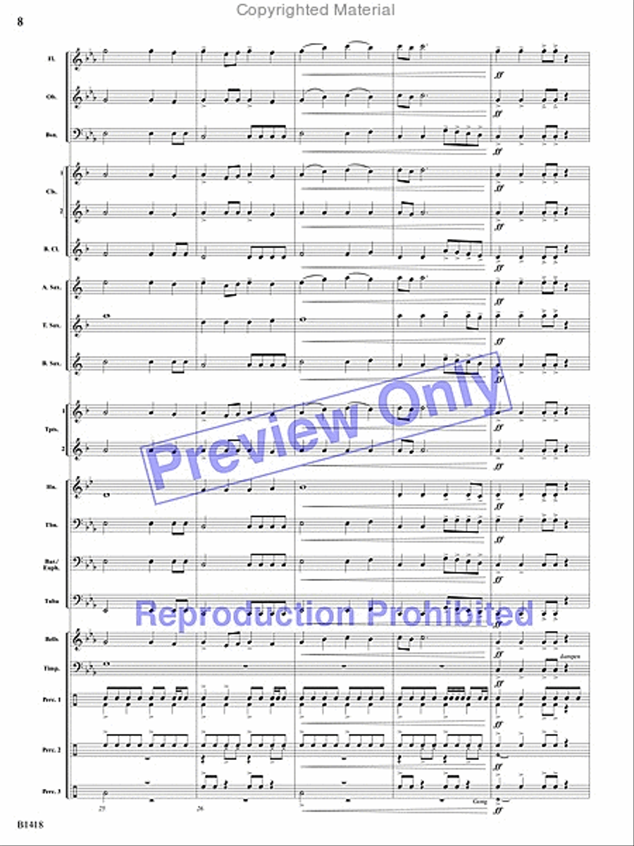 Along the Beaches of Normandy Concert Band scores gallery preview page 7