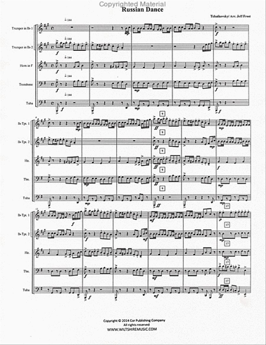 Russian Dance ( Jeff Frost) Brass Quintet scores gallery preview page 2