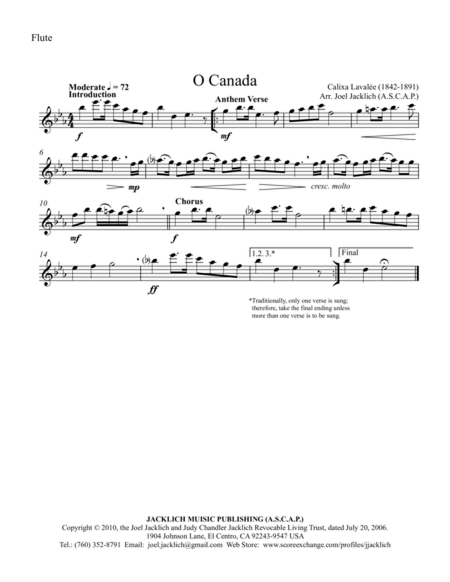 O Canada (Woodwind Quintet) image number null