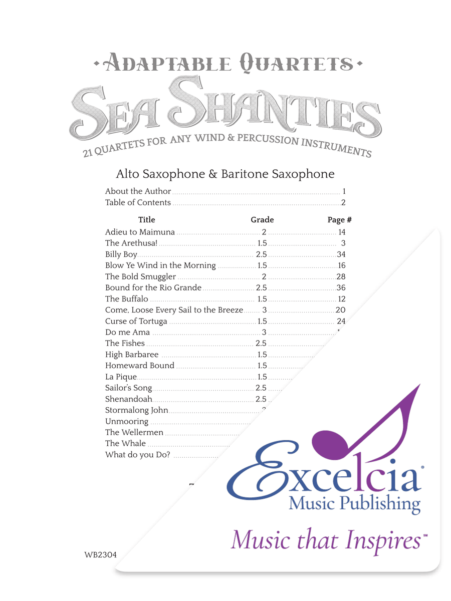 Adaptable Quartets (Sea Shanties) Baritone Saxophone scores gallery preview page 2