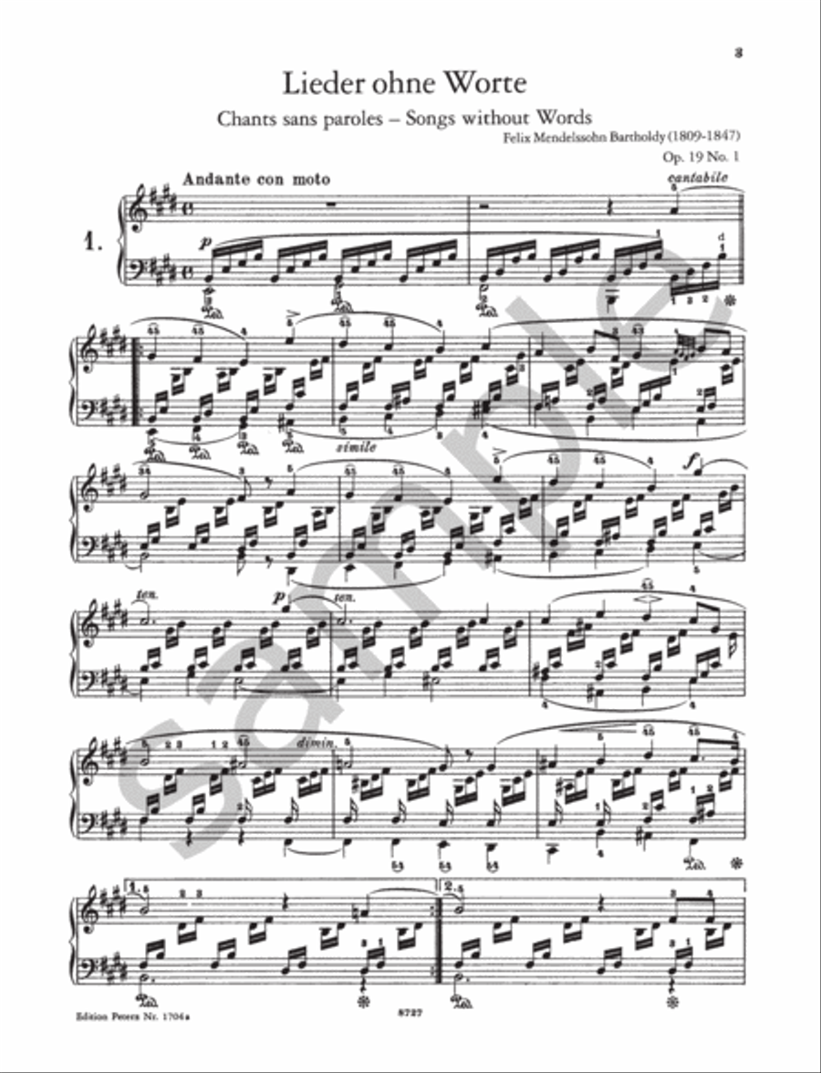 Complete Piano Works, Volume 1 - Songs Without Words Piano Solo scores gallery preview page 4