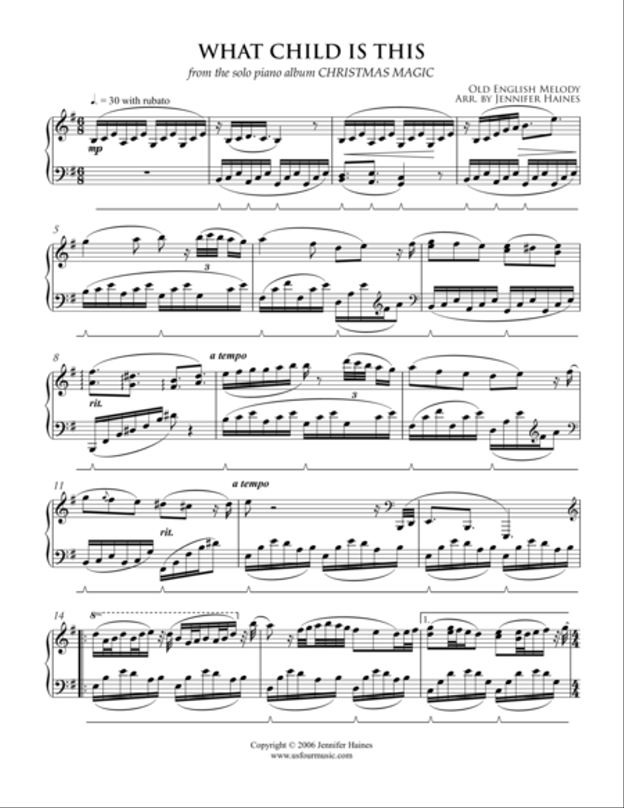 What Child Is This Piano Solo scores gallery preview page 1