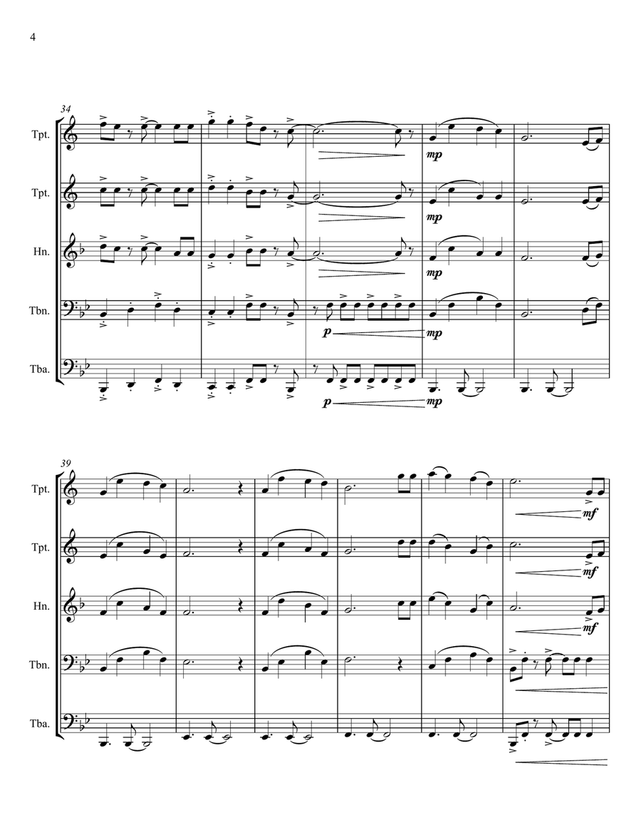 Swingin' Jingle Bells - for Brass Ensemble Brass Ensemble scores gallery preview page 5