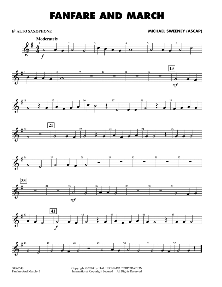 Fanfare And March - Eb Alto Saxophone