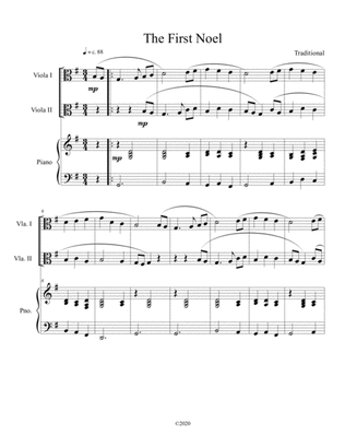 The First Noel (viola duet) with piano accompaniment