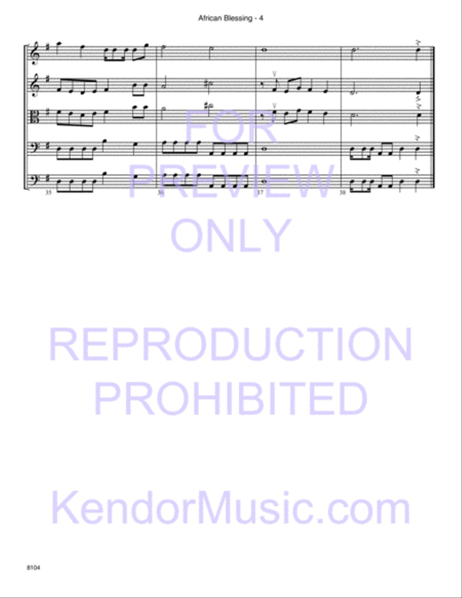 African Blessing (Bwana Awabariki) (Full Score) String Orchestra scores gallery preview page 5