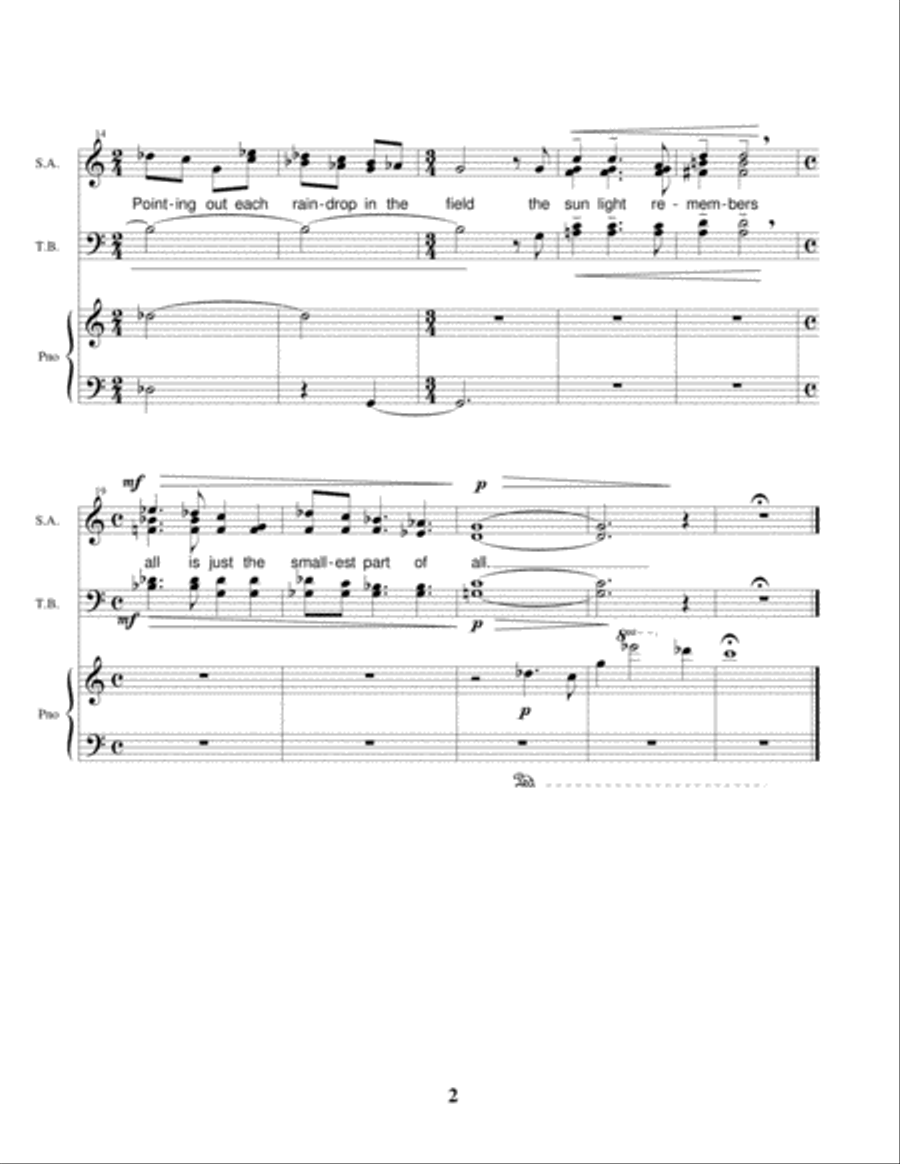 Eight Short Poems by Cid Corman for SATB choir and piano 4-Part scores gallery preview page 3