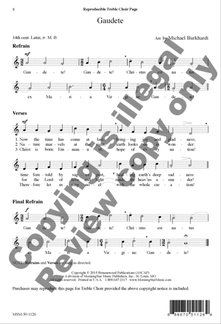 Gaudete Gaudete 4-Part scores gallery preview page 8