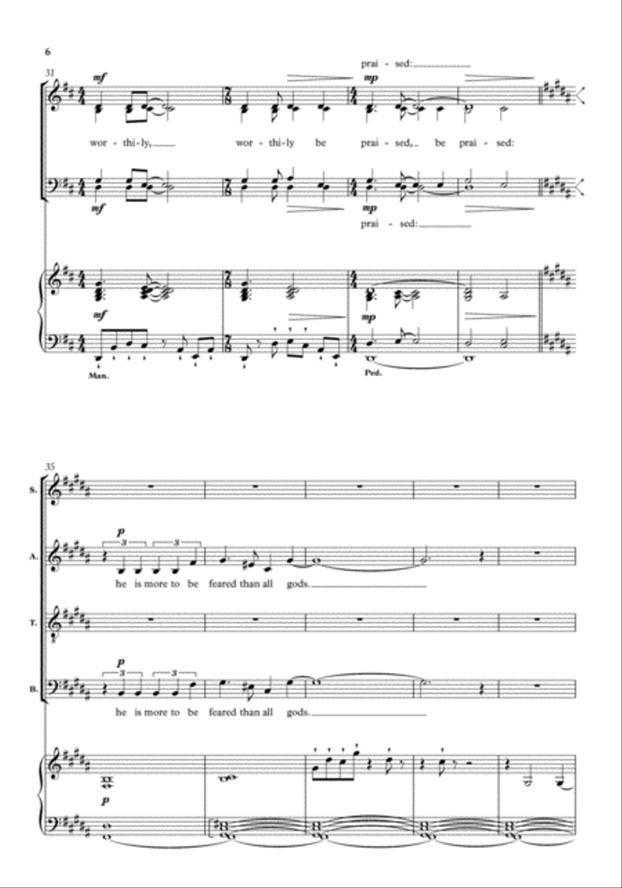 O sing unto the Lord 4-Part scores gallery preview page 5