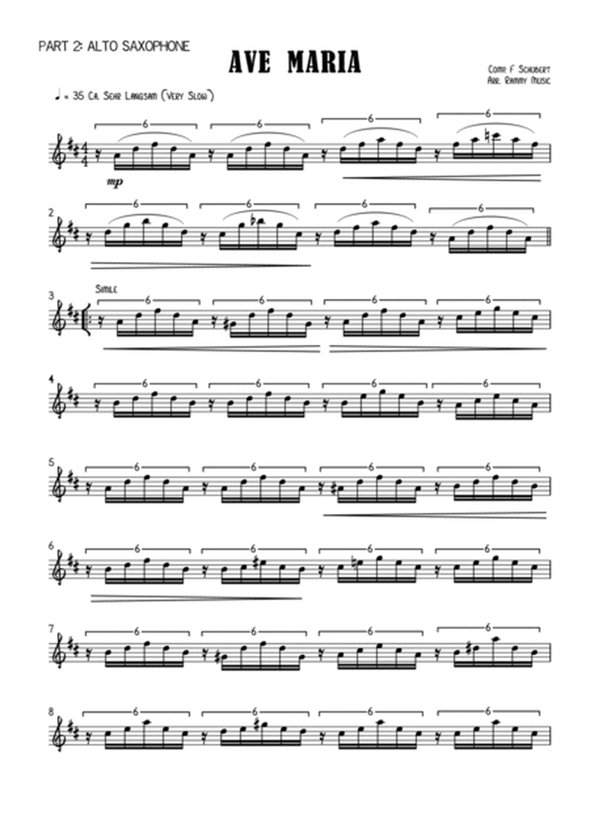 Ave Maria arr. for Saxophone Quartet (with alternate parts) image number null