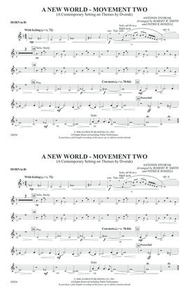 A New World---Movement Two: Horn in B flat