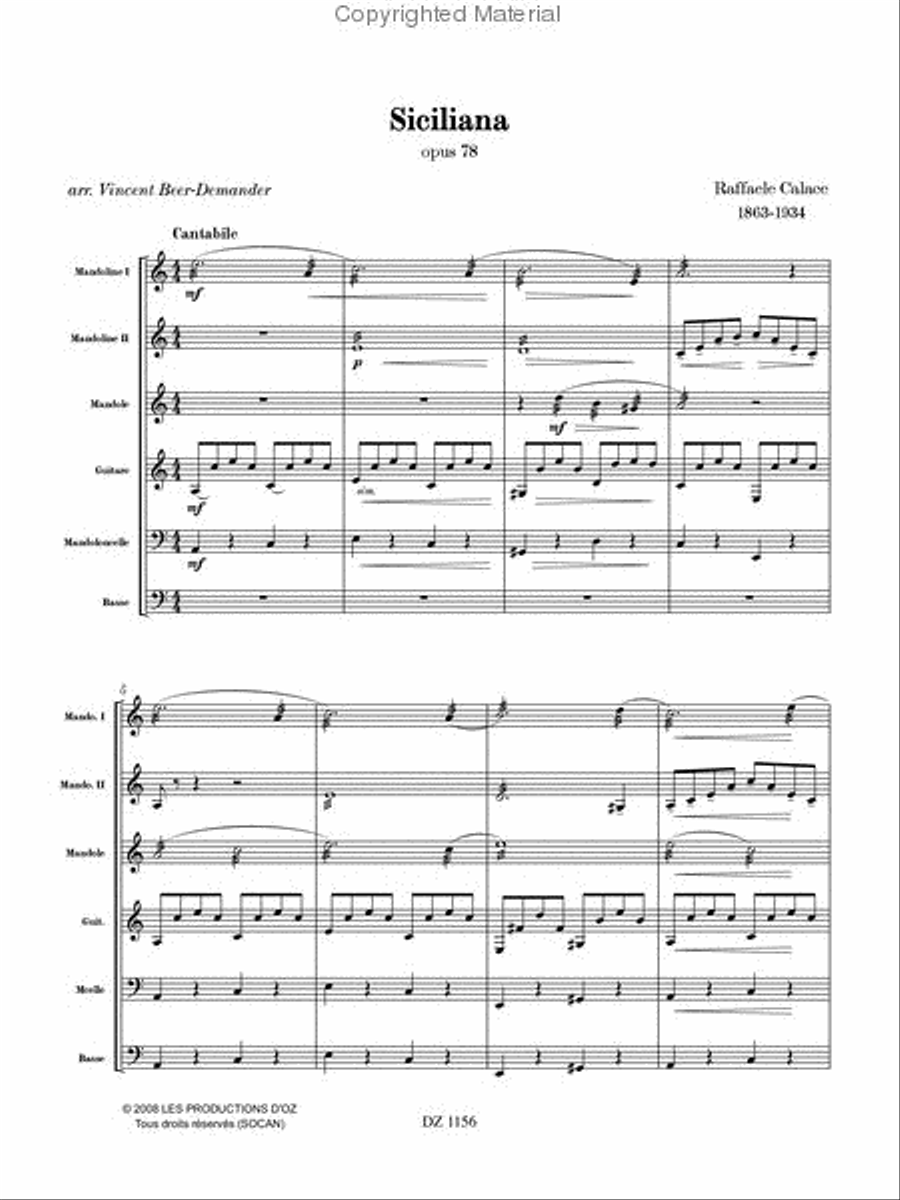 Siciliana, opus 78 Siciliana, opus 78 Orchestra scores gallery preview page 2