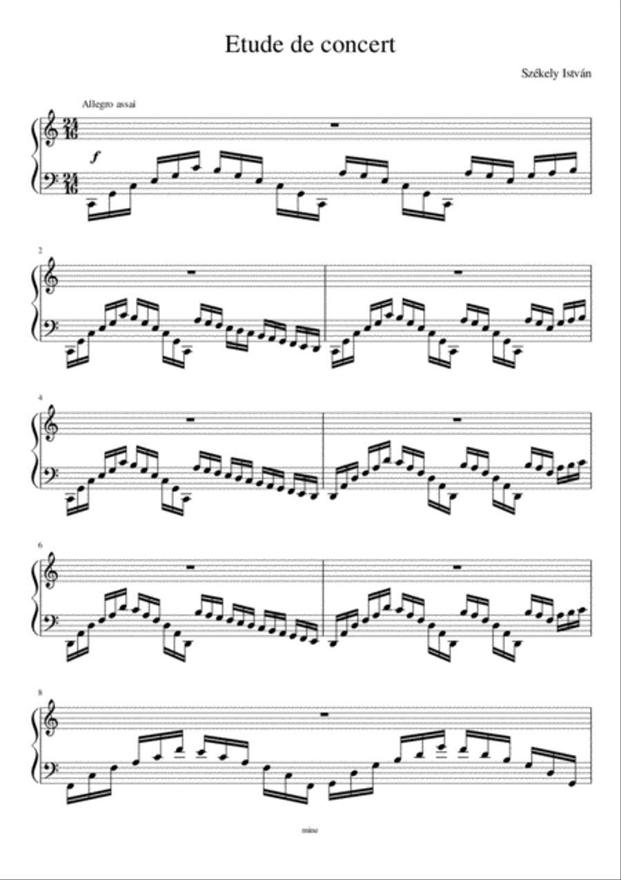 Etude de concert Etude de concert Piano Method scores gallery preview page 1