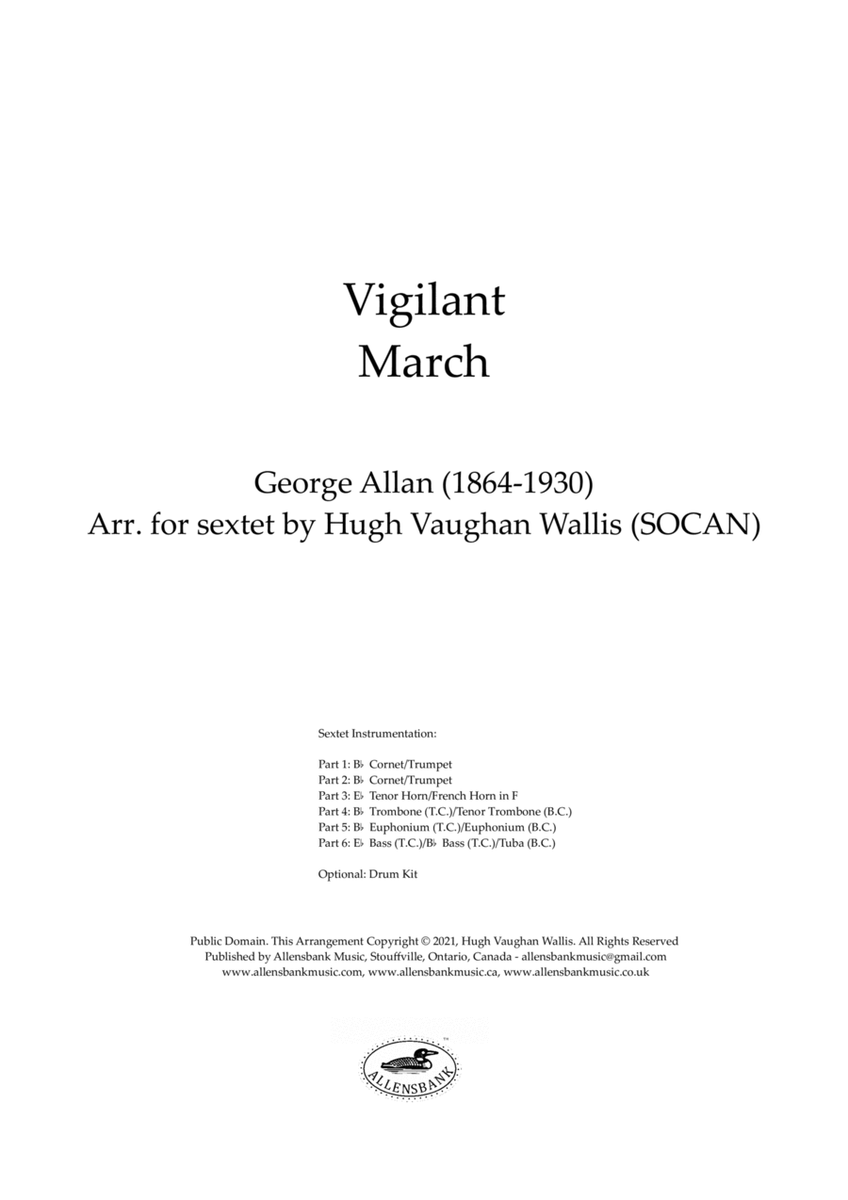 Vigilant - March by George Allan - arranged for brass sextet image number null