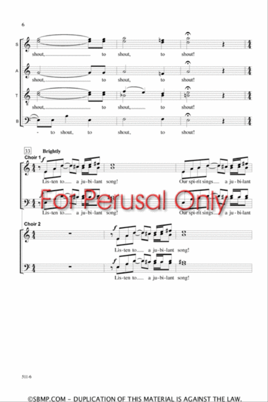 Listen to a Jubilant Song - SATB Octavo 4-Part scores gallery preview page 5