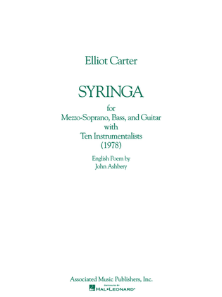 Book cover for Syringa (1978)