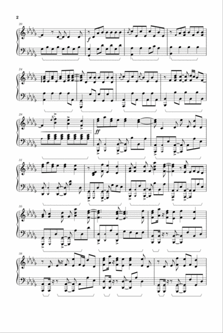 Stitches Piano Solo scores gallery preview page 2