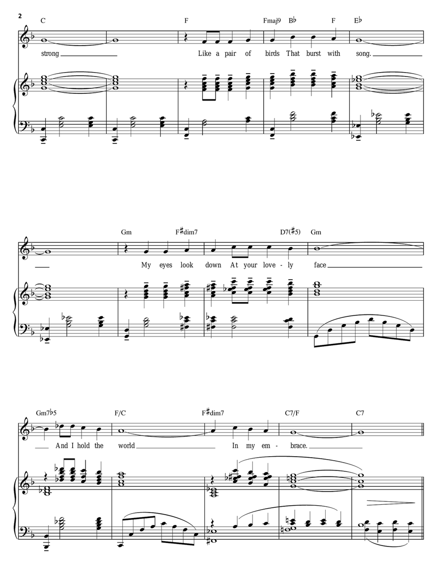 Younger Than Springtime Piano, Vocal, Guitar scores gallery preview page 2