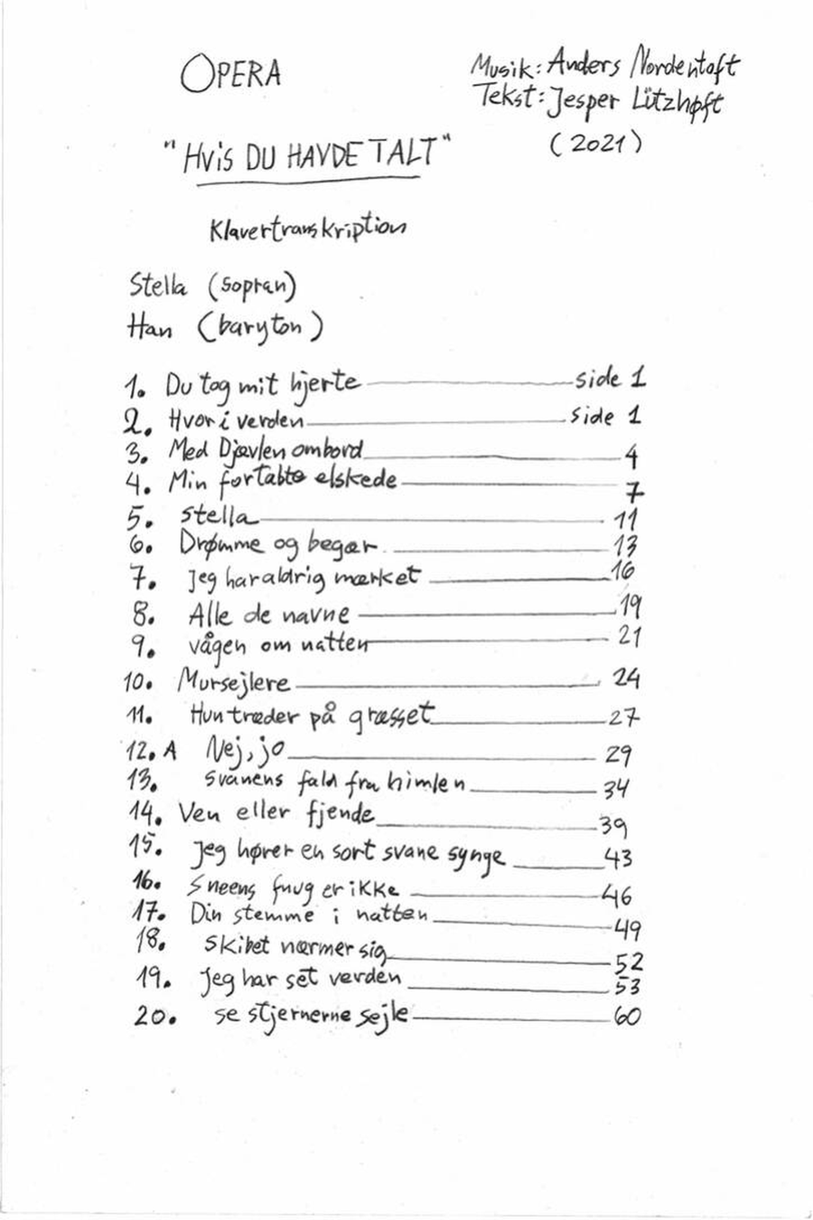 Hvis Du Havde Talt Hvis Du Havde Talt Voice scores gallery preview page 2