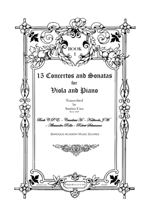 Book cover for 15 Concertos and Sonatas 'Book 1' for Viola and Piano - Scores and Part