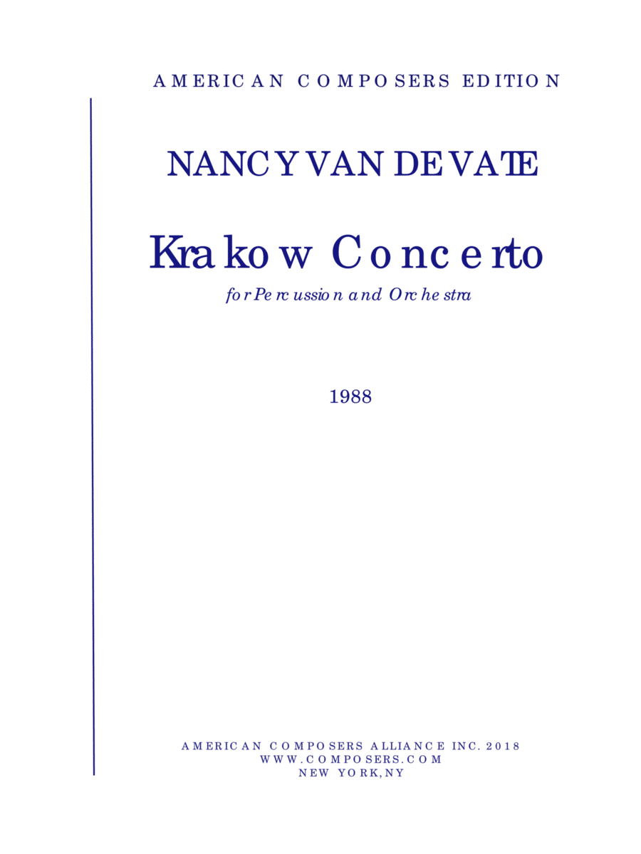 [Van de Vate] Krakow Concerto