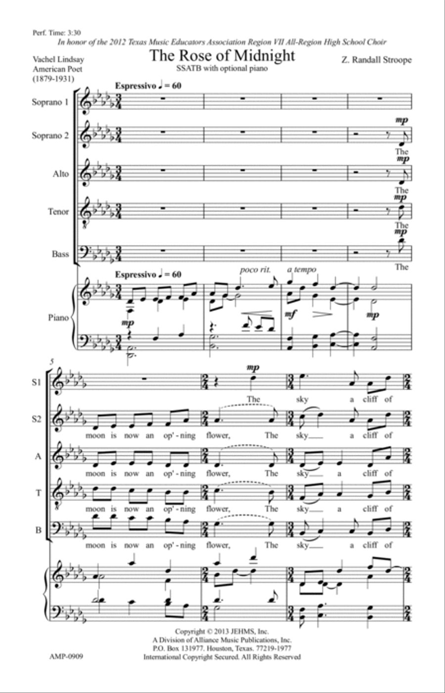 The Rose of Midnight SSATB scores gallery preview page 6