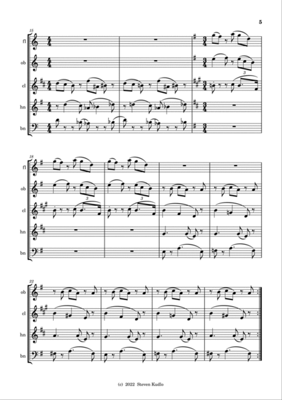 Minimally Fantastic Suite for Wind Quintet Woodwind Quintet scores gallery preview page 5