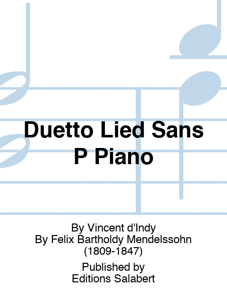 Duetto Lied Sans P Piano