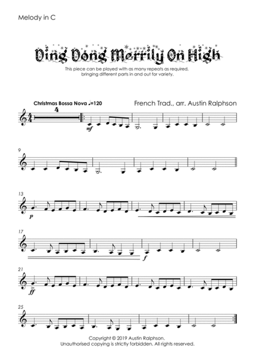 Ding Dong Merrily On High for school ensembles - Mixed Abilities Classroom and School Ensemble Piece image number null
