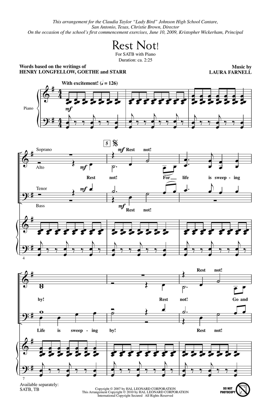 Rest Not! 4-Part scores gallery preview page 1