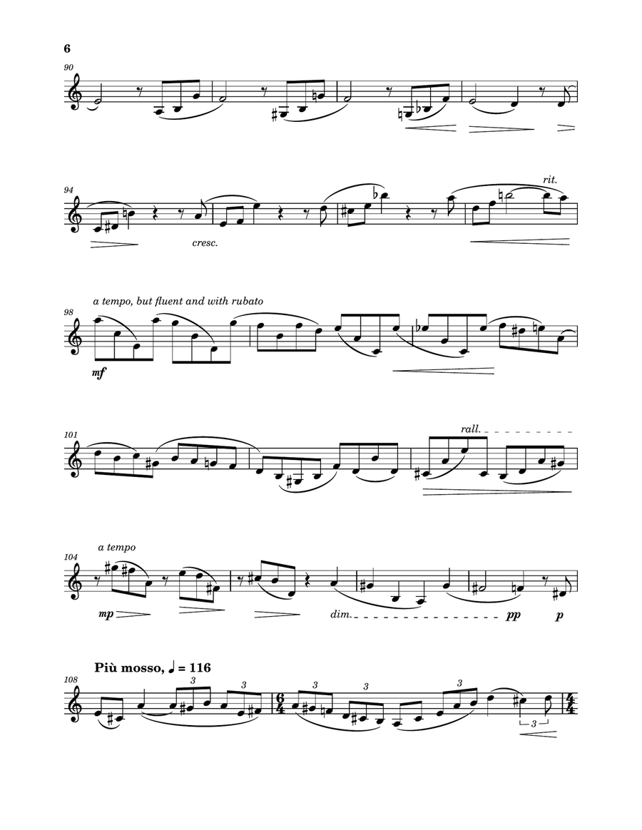 Sonata for Clarinet Solo B-Flat Clarinet scores gallery preview page 6