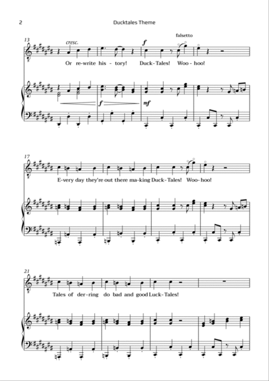 Ducktales Theme Ducktales Theme Chamber Music scores gallery preview page 2