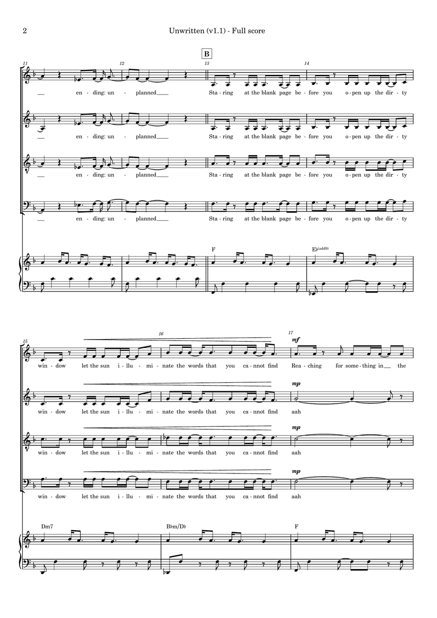 Unwritten Unwritten 4-Part scores gallery preview page 2