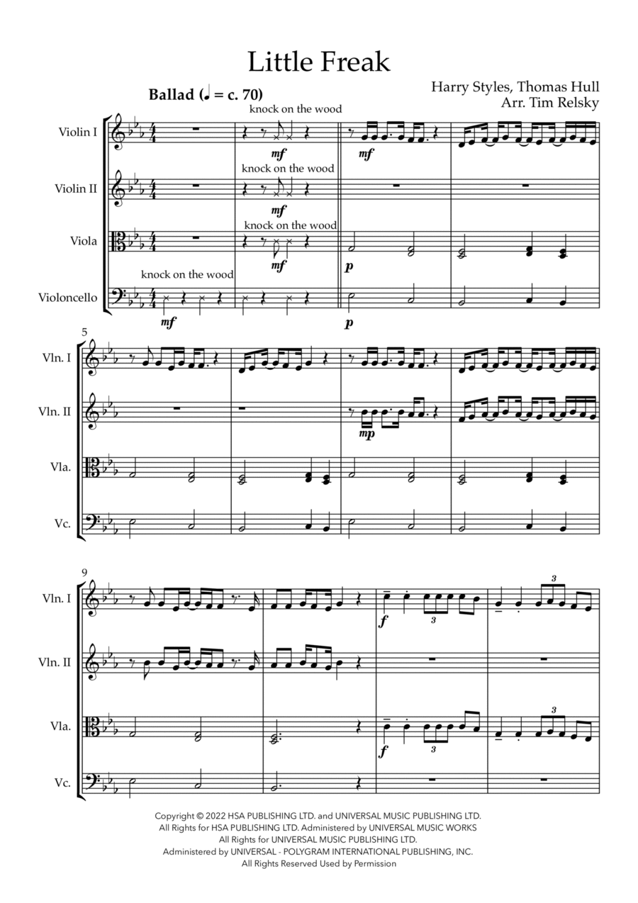 Little Freak Little Freak String Quartet scores gallery preview page 1