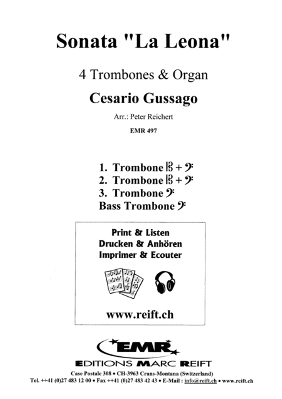 Sonata La Leona Trombone Quartet scores gallery preview page 2