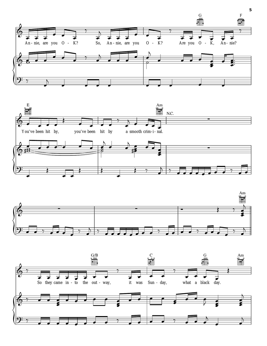 Smooth Criminal Acoustic Guitar scores gallery preview page 5