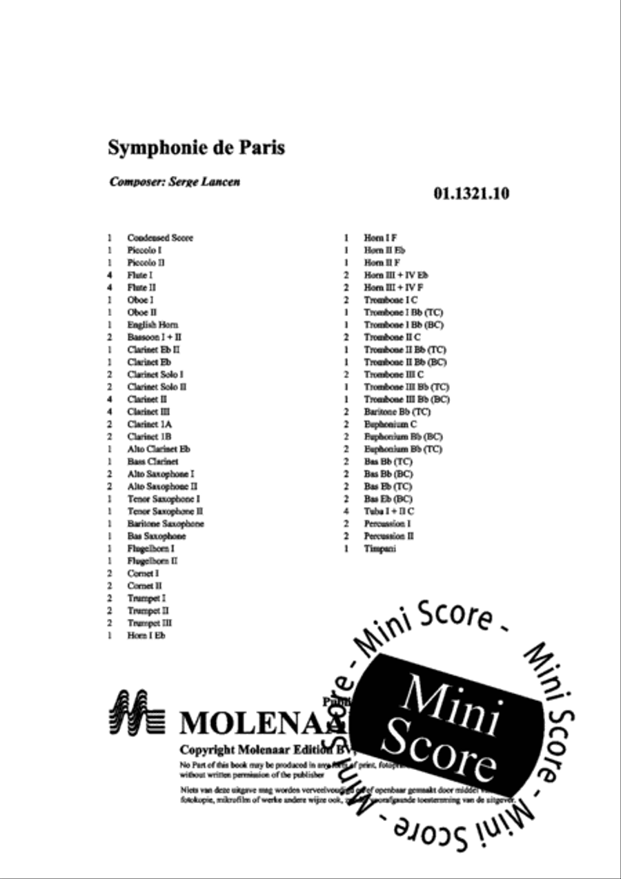 Symphonie de Paris Concert Band scores gallery preview page 4